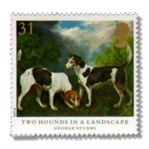 1991 GB1533 Two Hounds in a Landscape (Canis lupus familiaris)